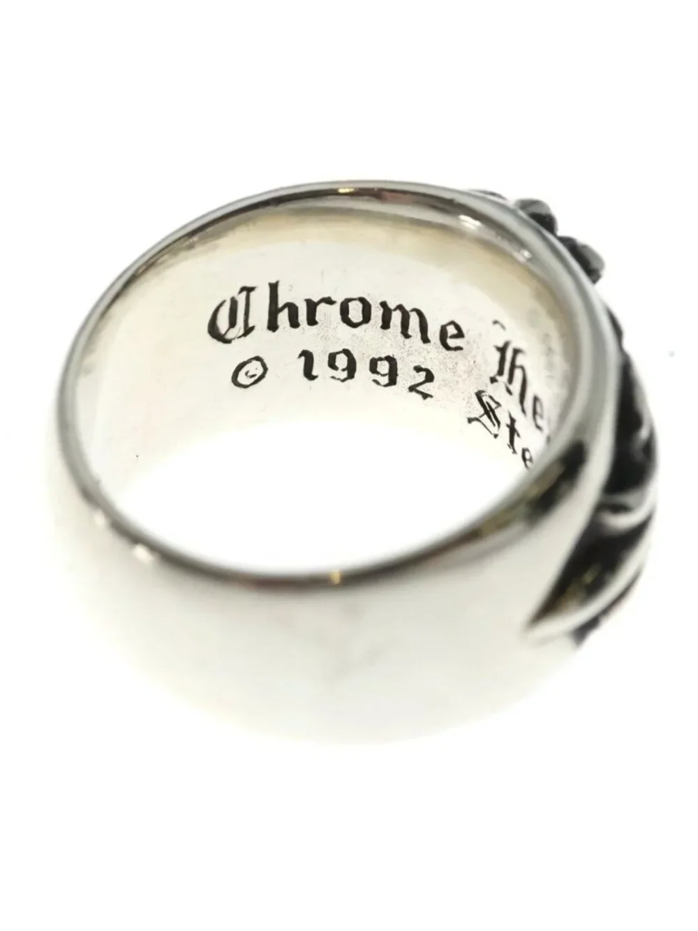 Chrome Hearts Flrl Floral Cross Ring Silver